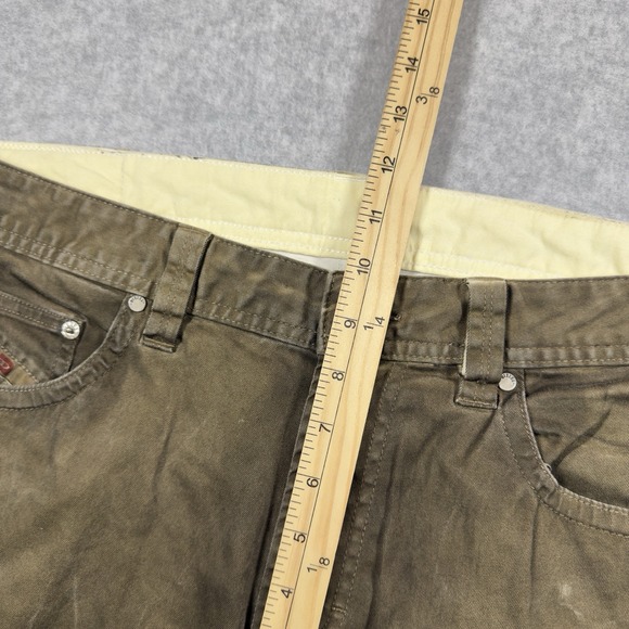 Diesel Thavar-A Pants Mens 33x34 Brown Chino Style Stretch Button Fly - Picture 10 of 13